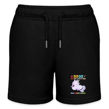 Kindergarten 2025 Girl Gift Kita 2025 Decoration - Kids Organic Sweat Shorts by Stanley/Stella - black - Front