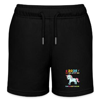 Kindergarten 2025 Girl Gift Kita 2025 Decoration - Kids Organic Sweat Shorts by Stanley/Stella - black - Front
