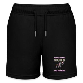 Kindergarten 2025 Girl Gift Kita 2025 Decoration - Kids Organic Sweat Shorts by Stanley/Stella - black - Front