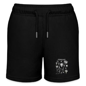 Februar Collage mit saisonalem Gemüse und Obst - Kinder Organic Joggingshorts Mini Bolter von Stanley/Stella - Schwarz - Vorne