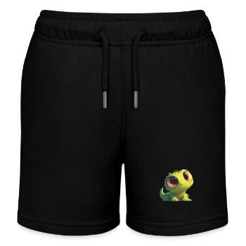 Eidechsen Eidechse - Kinder Organic Joggingshorts Mini Bolter von Stanley/Stella - Schwarz - Vorne