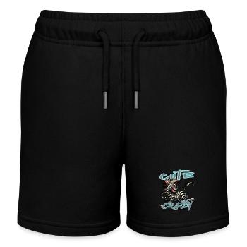 Mignon mais fou zèbre style bande dessinée Motif drôle - Short de jogging enfant bio Stanley/Stella - noir - Devant