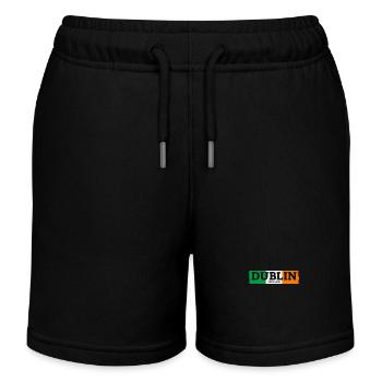 Dublin Ireland Irland Irische Flagge Stolzer Ire - Kinder Organic Joggingshorts Mini Bolter von Stanley/Stella - Schwarz - Vorne