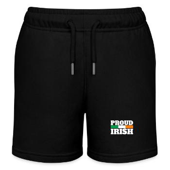 Proud Irish Irland Irische Flagge Stolzer Ire - Kinder Organic Joggingshorts Mini Bolter von Stanley/Stella - Schwarz - Vorne