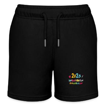 Abschied Kindergarten 2025 Geschenk Mädchen Jungen - Kinder Organic Joggingshorts Mini Bolter von Stanley/Stella - Schwarz - Vorne