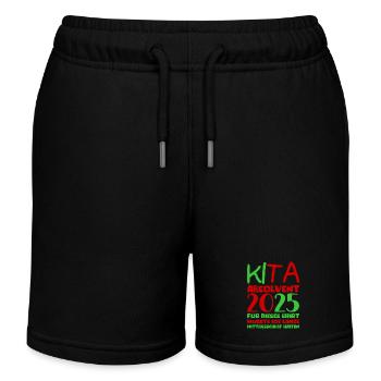 Abschied Kindergarten 2025 Geschenk Mädchen Jungen - Kinder Organic Joggingshorts Mini Bolter von Stanley/Stella - Schwarz - Vorne