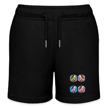 exotisch Vögel Vogel Papagei Papageien - Kinder Organic Joggingshorts Mini Bolter von Stanley/Stella - Schwarz - Vorne