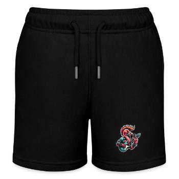 Flamingo Rock and Roll Gitarrist - Kinder Organic Joggingshorts Mini Bolter von Stanley/Stella - Schwarz - Vorne