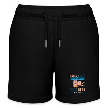 Sushi Japan Essen Sushi-Mahlzeit - Kinder Organic Joggingshorts Mini Bolter von Stanley/Stella - Schwarz - Vorne