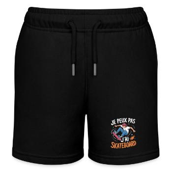 J epeux pas j'ai skateboard - Short de jogging enfant bio Stanley/Stella - noir - Devant