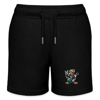 Ente Rock and Roll Gitarrist - Kinder Organic Joggingshorts Mini Bolter von Stanley/Stella - Schwarz - Vorne