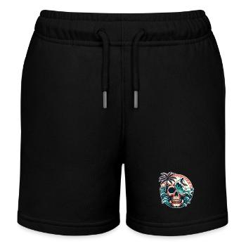 Crâne de surfeur de surf - Short de jogging enfant bio Stanley/Stella - noir - Devant