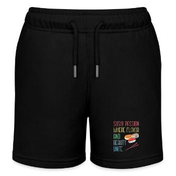 Sushi Japan Essen Sushi-Mahlzeit - Kinder Organic Joggingshorts Mini Bolter von Stanley/Stella - Schwarz - Vorne