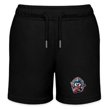 Igel Rock and Roll Gitarrist - Kinder Organic Joggingshorts Mini Bolter von Stanley/Stella - Schwarz - Vorne