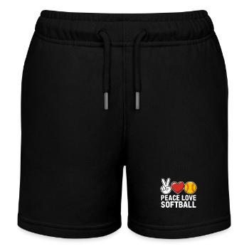 Softball Saying Softball Funny eSoftball Gift - Kids Organic Sweat Shorts by Stanley/Stella - black - Front