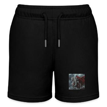 Ritter auf Pferd - Kinder Organic Joggingshorts Mini Bolter von Stanley/Stella - Schwarz - Vorne