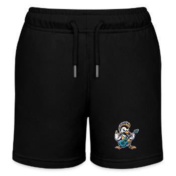 Ente Rock and Roll Gitarrist - Kinder Organic Joggingshorts Mini Bolter von Stanley/Stella - Schwarz - Vorne