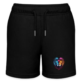 Love valentine lion - Kids Organic Sweat Shorts by Stanley/Stella - black - Front