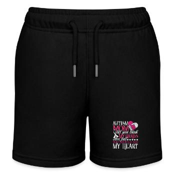 Autism Awareness Autism Mom Full Heart - Kids Organic Sweat Shorts by Stanley/Stella - black - Front