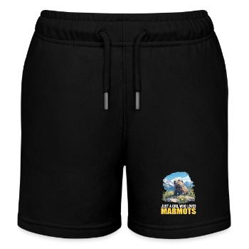 Murmeltiere Murmeltier - Kinder Organic Joggingshorts Mini Bolter von Stanley/Stella - Schwarz - Vorne