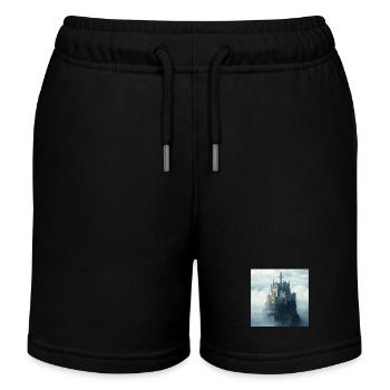 Mittelalterliche Burg - Kinder Organic Joggingshorts Mini Bolter von Stanley/Stella - Schwarz - Vorne