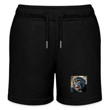 Gorilla - Kinder Organic Joggingshorts Mini Bolter von Stanley/Stella - Schwarz - Vorne