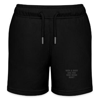 Mit einem Körper wie diesem, der Haare braucht Glatze Mann - Kinder Organic Joggingshorts Mini Bolter von Stanley/Stella - Schwarz - Vorne