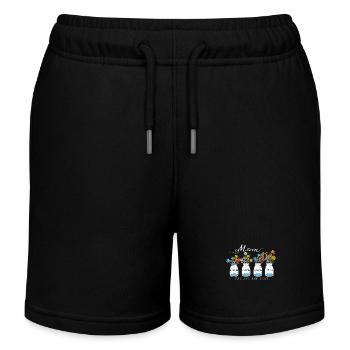 Maman incroyable aimant attentionné fort design floral - Short de jogging enfant bio Stanley/Stella - noir - Devant