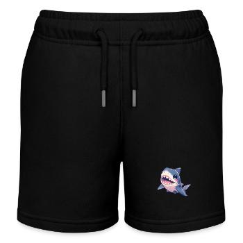Weiße Haie Weißer Hai - Kinder Organic Joggingshorts Mini Bolter von Stanley/Stella - Schwarz - Vorne