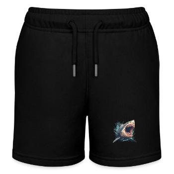 Weiße Haie Weißer Hai - Kinder Organic Joggingshorts Mini Bolter von Stanley/Stella - Schwarz - Vorne