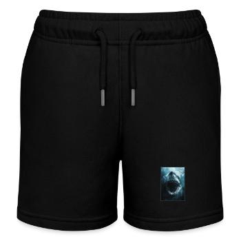 Weiße Haie Weißer Hai - Kinder Organic Joggingshorts Mini Bolter von Stanley/Stella - Schwarz - Vorne