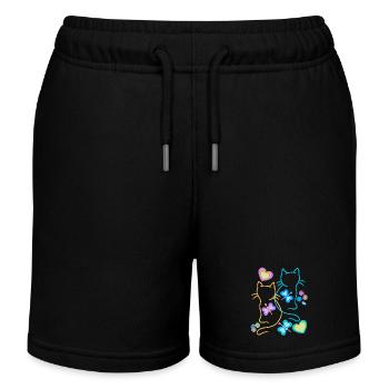 Katze Katzen Kätzchen - Kinder Organic Joggingshorts Mini Bolter von Stanley/Stella - Schwarz - Vorne