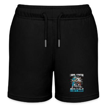 Physical Therapist I Bend Stretch Massage Therapy - Kids Organic Sweat Shorts by Stanley/Stella - black - Front