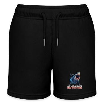 Grands requins blancs Grand requin blanc - Short de jogging enfant bio Stanley/Stella - noir - Devant