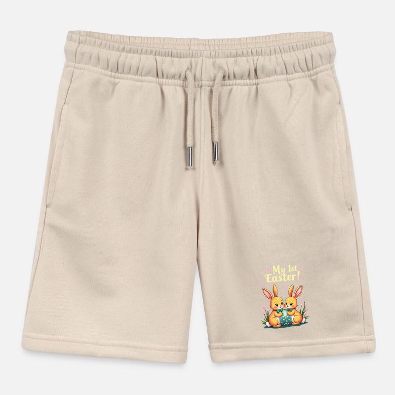My 1ST Easter Sweet Easter Bunnies First Easter Kids Organic Sweat Shorts by Stanley/Stella