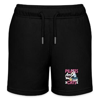 Pilates et chats pour se détendre - Short de jogging enfant bio Stanley/Stella - noir - Devant