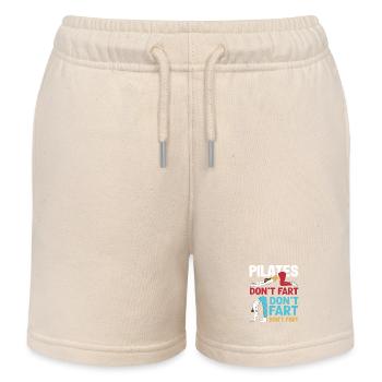Pilates No Farting Humorous Exercise - Kids Organic Sweat Shorts by Stanley/Stella - soft Ecru - Front