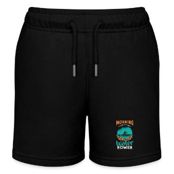 Water Rowing Morning Is Not My Time Water Sports - Kids Organic Sweat Shorts by Stanley/Stella - black - Front