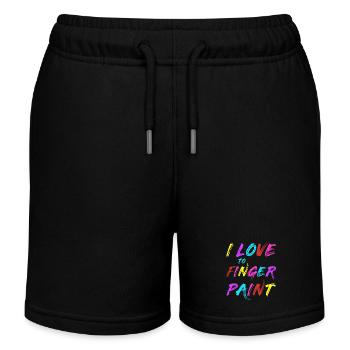 I'M PAINT - I Love to Finger Paint – Fingerfarben - Kinder Organic Joggingshorts Mini Bolter von Stanley/Stella - Schwarz - Vorne