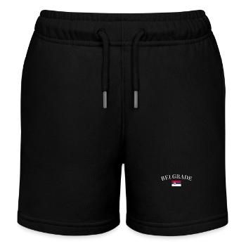 Belgrade Serbien Serbische Flagge Stolzer Serbe - Kinder Organic Joggingshorts Mini Bolter von Stanley/Stella - Schwarz - Vorne