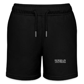 Serbian And Proud Serbien Serbische Serbe - Kinder Organic Joggingshorts Mini Bolter von Stanley/Stella - Schwarz - Vorne