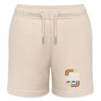 Vintage Slogan MANATEES - Kids Organic Sweat Shorts by Stanley/Stella - soft Ecru - Front