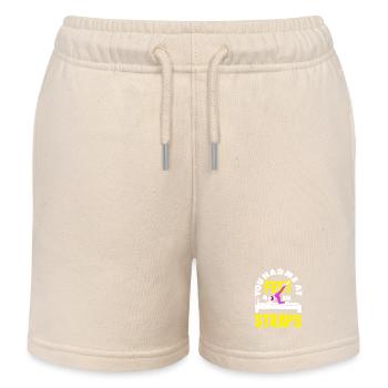 Pilates You Had Me By Feet In Straps - Kids Organic Sweat Shorts by Stanley/Stella - soft Ecru - Front