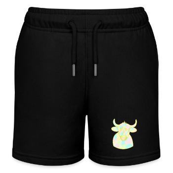 Opal Cuddle Bull - Kids Organic Sweat Shorts by Stanley/Stella - black - Front