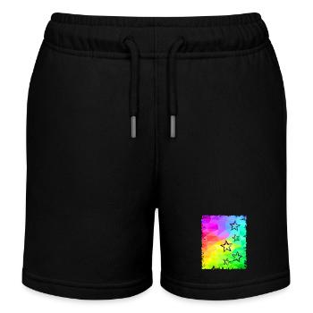 étoiles colorées dégradé arc-en-ciel couleurs - Short de jogging enfant bio Stanley/Stella - noir - Devant