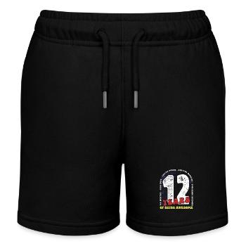 12 Years Birthday Months Days Hours Minutes - Kids Organic Sweat Shorts by Stanley/Stella - black - Front