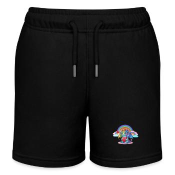 Drache Drachen Regenbogen Kinder Kind - Kinder Organic Joggingshorts Mini Bolter von Stanley/Stella - Schwarz - Vorne