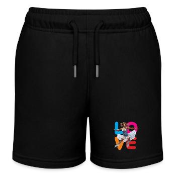 EISKUNSTLAUF LOVE - Kinder Organic Joggingshorts Mini Bolter von Stanley/Stella - Schwarz - Vorne