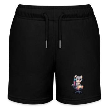 Wiesel - Kinder Organic Joggingshorts Mini Bolter von Stanley/Stella - Schwarz - Vorne