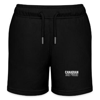 Canadian And Proud Kanadische Kanada - Kinder Organic Joggingshorts Mini Bolter von Stanley/Stella - Schwarz - Vorne